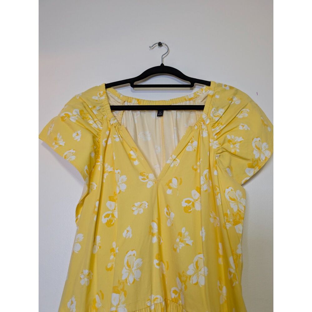 Banana Republic Butter Yellow Floral Mini Dress S Cottagecore Sundress Romantic - Picture 5 of 9